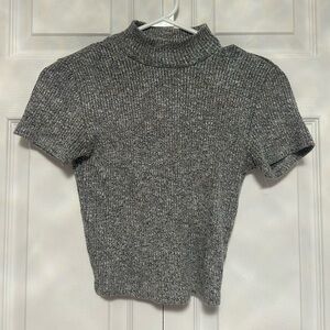 Garage Charcoal Short Sleeve Knit Top